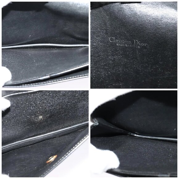 Christian Dior Trotter Canvas Shoulder Bag Navy Gold Auth BD2210 - Picture 15 of 16